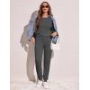 Ekouaer Women’s Pajama Sets Casual 2Pcs Sleepwear Long Sleeve Pullover Tops Long Joggers Pants with Pockets(Grey)
