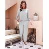 Ekouaer Women’s Pajama Sets Casual 2Pcs Sleepwear Long Sleeve Pullover Tops Long Joggers Pants with Pockets(Light Grey)
