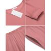 Ekouaer Women’s Pajama Sets Casual 2Pcs Sleepwear Long Sleeve Pullover Tops Long Joggers Pants with Pockets(Pink)