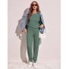 Ekouaer Women’s Pajama Sets Casual 2Pcs Sleepwear Long Sleeve Pullover Tops Long Joggers Pants with Pockets(Pure Green)