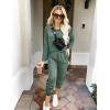 Ekouaer Women’s Pajama Sets Casual 2Pcs Sleepwear Long Sleeve Pullover Tops Long Joggers Pants with Pockets(Pure Green)