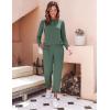 Ekouaer Women’s Pajama Sets Casual 2Pcs Sleepwear Long Sleeve Pullover Tops Long Joggers Pants with Pockets(Pure Green)