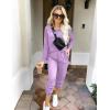 Ekouaer Women’s Pajama Sets Casual 2Pcs Sleepwear Long Sleeve Pullover Tops Long Joggers Pants with Pockets(Purple)