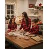 Ekouaer Women’s Pajama Sets Casual 2Pcs Sleepwear Long Sleeve Pullover Tops Long Joggers Pants with Pockets(Red and Black Plaid)