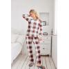 Ekouaer Women’s Pajama Sets Casual 2Pcs Sleepwear Long Sleeve Pullover Tops Long Joggers Pants with Pockets(White Red Green Plaid)