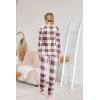 Ekouaer Women’s Pajama Sets Casual 2Pcs Sleepwear Long Sleeve Pullover Tops Long Joggers Pants with Pockets(White Red Green Plaid)