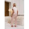 Ekouaer Womens Satin Pajamas Set Silky Two-piece Short Sleeve and Long Pants Sleepwear Button-Down Pj Sets With Pockets(Champagne)