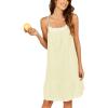 Ekouaer Women’s 100% Cotton Lace Nightgown Sleeveless Sleep Dress Victorian Sleepshirt Button Strap Gown(Candy Yellow)