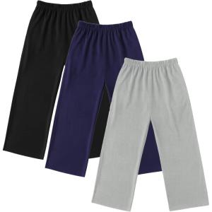 Ekouaer Boys Pajama Pants 3 Pack Sleep Kids Pajama Bottoms(Black/Blue/Light Grey)