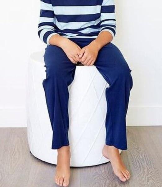imageEkouaer Boys Pajama Pants Soft Lounge Pants Comfy Plaid Pajama Bottoms Elastic Waist PJS BottomsPure Navy Blue