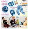 Ekouaer Boys Pajama Pants Soft Lounge Pants Comfy Plaid Pajama Bottoms Elastic Waist PJS Bottoms(D-yarn Dyed Lattice1)