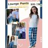Ekouaer Boys Pajama Pants Soft Lounge Pants Comfy Plaid Pajama Bottoms Elastic Waist PJS Bottoms(D-yarn Dyed Lattice1)