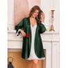 Ekouaer Silk Robe for Women Short Satin Robe 3/4 Sleeves Lace Trim Kimono Bathrobe Sexy Bride Bridsmaid Sleepwear with Pocket(Dark Green)