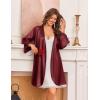 Ekouaer Silk Robe for Women Short Satin Robe 3/4 Sleeves Lace Trim Kimono Bathrobe Sexy Bride Bridsmaid Sleepwear with Pocket(Wine Red)