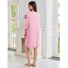 Ekouaer Women Zipper Robes 3/4 Sleeves Lightweight Bathrobe Zip Up House Coat Soft Sleepwear with Pockets