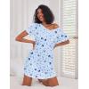 Ekouaer 3 Pack Nightgowns for Women Short Sleeve Sleep Shirts T Shirt Night Gown V Neck Nightshirts Soft Sleepwear Dress(Little Daisy/Blue Stars/Pink Stripes)