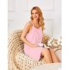 Ekouaer Cotton Nightgowns for Women Sleeveless Night Shirts Tank Sleepwer Pleated Scoopneck Sleepshirt S-3XL(Light Pink)