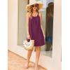 Ekouaer Cotton Nightgowns for Women Sleeveless Night Shirts Tank Sleepwer Pleated Scoopneck Sleepshirt S-3XL(Purple)
