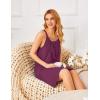 Ekouaer Cotton Nightgowns for Women Sleeveless Night Shirts Tank Sleepwer Pleated Scoopneck Sleepshirt S-3XL(Purple)