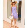 Ekouaer Cotton Nightgowns for Women Sleeveless Night Shirts Tank Sleepwer Pleated Scoopneck Sleepshirt S-3XL(Purple Star)