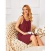 Ekouaer Cotton Nightgowns for Women Sleeveless Night Shirts Tank Sleepwer Pleated Scoopneck Sleepshirt S-3XL(Wine Red)