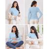 Ekouaer Maternity Long Sleeve Shirt 3Packs Round Neck Pregnancy Tops Casual Tee Top Shirts(Black/Dark Red/Wine Red)