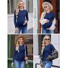 Ekouaer Maternity Long Sleeve Shirt 3Packs Round Neck Pregnancy Tops Casual Tee Top Shirts(Black/Navy/Grass-gray Green)