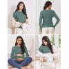 Ekouaer Maternity Long Sleeve Shirt 3Packs Round Neck Pregnancy Tops Casual Tee Top Shirts(Black/Navy/Grass-gray Green)