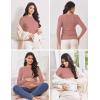 Ekouaer Maternity Long Sleeve Shirt 3Packs Round Neck Pregnancy Tops Casual Tee Top Shirts(Black/White/Coupled Pink)