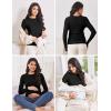 Ekouaer Maternity Long Sleeve Shirt 3Packs Round Neck Pregnancy Tops Casual Tee Top Shirts(Black/White/D.grey Textile)