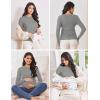 Ekouaer Maternity Long Sleeve Shirt 3Packs Round Neck Pregnancy Tops Casual Tee Top Shirts(Black/White/D.grey Textile)