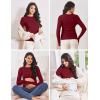Ekouaer Maternity Long Sleeve Shirt 3Packs Round Neck Pregnancy Tops Casual Tee Top Shirts(Black/Wine Red/Army Green)