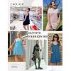 Ekouaer Nightgowns for Women Cotton Sleepwear Sexy Sleep Shirt Adjustable Spaghetti Strap Night Gowns with Pockets S-3XL(Roses)
