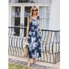 Ekouaer Nightgowns for Women Sleeveless Sleepshirt Long Print House Dress Tank Nightshirt Maxi Casual Dress with Pockets(Tie Dye Blue2)