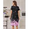 Ekouaer Nightgowns for Women with Pockets Button Front Short Sleeve House Dresses Floral Print Mumu Dress(Black Pink Floral)