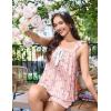 Ekouaer Womens Pajamas Sets 2 Piece Ruffle Bow Tank Top and Shorts Pjs Soft Bridal Pajama Cute Sleepwear Set XS-2XL(Heart Bow Pink)