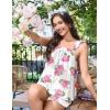 Ekouaer Womens Pajamas Sets 2 Piece Ruffle Bow Tank Top and Shorts Pjs Soft Bridal Pajama Cute Sleepwear Set XS-2XL(Hydrangea Pink)