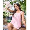 Ekouaer Womens Pajamas Sets 2 Piece Ruffle Bow Tank Top and Shorts Pjs Soft Bridal Pajama Cute Sleepwear Set XS-2XL(Light Pink)