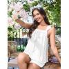 Ekouaer Womens Pajamas Sets 2 Piece Ruffle Bow Tank Top and Shorts Pjs Soft Bridal Pajama Cute Sleepwear Set XS-2XL(White)