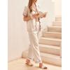 Ekouaer Womens Silky Satin Pajamas Set Short Sleeve Button Down Sleepwear 2 Piece Lounge Set Pj Set(Champagne)