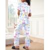 Ekouaer Womens Silky Satin Pajamas Set Short Sleeve Button Down Sleepwear 2 Piece Lounge Set Pj Set(Colorful Bow Knot)