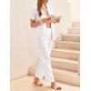 Ekouaer Womens Silky Satin Pajamas Set Short Sleeve Button Down Sleepwear 2 Piece Lounge Set Pj Set(White)