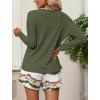 Ekouaer Womens Waffle Knit Pajama Sets Long Sleeve Top and Shorts Matching Lounge Set Loungewear Sweatsuit with Pockets(Green Tie-dye)