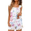 Ekouaer Womens Pajamas Sets 2 Piece Ruffle Bow Tank Top and Shorts Pjs Soft Bridal Pajama Cute Sleepwear Set XS-2XL(Bow)