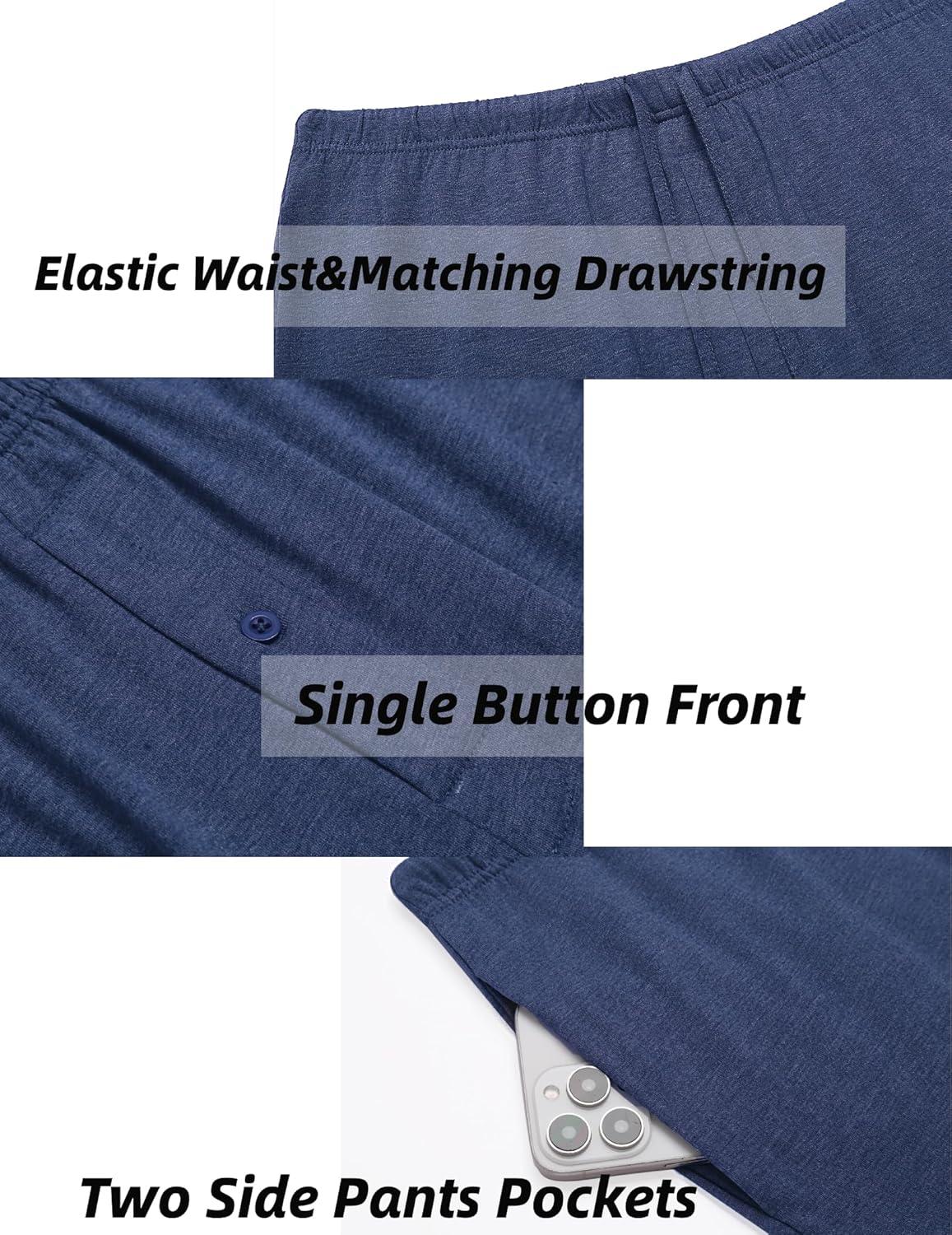 imageEkouaer Mens Pajama Pants Lounge Pants with Pockets Soft Sleep Pants Loose Fit Pj Bottoms with Drawstring SXXLRed and Black Plaid