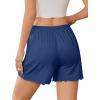 Ekouaer 2 Pack Womens Pajama Shorts 2026 Summer Casual Lounge Sleep Short Ruffle Soft Comfy Pj Bottoms with Pockets(Black+dark Blue)