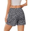 Ekouaer 2 Pack Womens Pajama Shorts 2026 Summer Casual Lounge Sleep Short Ruffle Soft Comfy Pj Bottoms with Pockets(Black+gray Leopard)