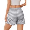 Ekouaer 2 Pack Womens Pajama Shorts 2026 Summer Casual Lounge Sleep Short Ruffle Soft Comfy Pj Bottoms with Pockets(Black+gray Stripe)