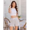 Ekouaer 2 Pack Womens Pajama Shorts 2026 Summer Casual Lounge Sleep Short Ruffle Soft Comfy Pj Bottoms with Pockets(Black+light Gray)
