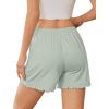 Ekouaer 2 Pack Womens Pajama Shorts 2026 Summer Casual Lounge Sleep Short Ruffle Soft Comfy Pj Bottoms with Pockets(Light Green+light Pink)